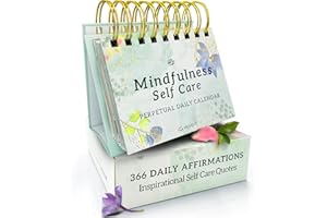 MESMOS 366 Daily Self Care Quotes Mindfulness Perpetual Calendar, Cute Office Desk Decor Women, Desk Decorations Accessories for Women Office, Motivational & Inspirational Teacher Appreciation Gifts