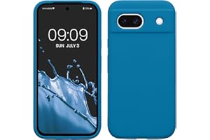 kwmobile Carcasa Compatible con Google Pixel 8a Funda - Case TPU y Silicona antigolpes - Apto Carga inalámbrica - Azul océano