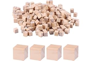 Wowlela 600pcs Small Wooden Cubes, 1cm Wood Square Blocks Natural for Crafting, Unfinished Wood Cubes for DIY, Handmade, Puzzle Making, Home Decoration, Woodcrafts, Early Math Manipulatives