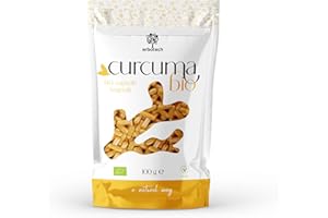 ERBOTECH Curcuma BIO in Capsule, Confezione da 100g, circa 140 Capsule, 100% Pura e Biologica, Concentrata e Senza Addittivi, Integratore Alimentare Naturale, Vegan