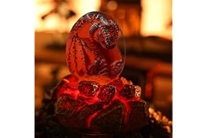WILBEVA Uova di Drago Lavico con Base Illuminata per Regali e Decorazioni, Drago Luminoso per Ragazzi Uomini Ragazze e Donne, Figurine Uniche Ornamenti per Natale, Compleanno e Anniversario-Brevetto UE