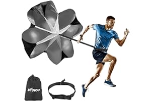 KUYOU Sprint Parachutes 56" Speed Resistance Parachute with Adjustable Strap, Speed Drills Training Parachute for Speed Training and Strength Training