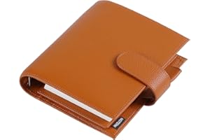 Moterm True-A6 Luxe Ring planer – organizer z prawdziwej skóry (pierścień 30 mm, wypalany żwirowo pomarańczowy)