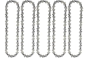 BODESHIS 6 Inch Chainsaw Chain, 5 Pack of 6in 1/4 Chains with 37 Drive Links, Compatible with Mini Chainsaws, Garden Trimming, Cutting Wood and Bamboo, Made of 65 Manganese Steel
