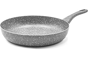 Zanetti Pietra Rara Padella Antiaderente Padella con Alluminio Manico Soft Touch Alta Resistenza, 32 cm Diametro, colore Grigio, Made in Italy