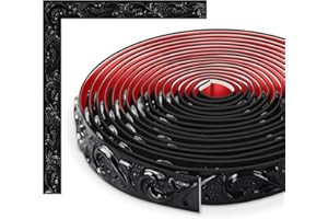TECDW Modanatura Adesiva Flessibile, Cornice Adesiva per Pareti, boiserie adesiva, Per armadi, pareti, decorazioni per la casa (Nero-6)