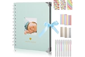 WINBEST Album photo à personnaliser soi-même, 18 x 18 cm, à coller, 60 pages à personnaliser, classeur avec coins photo, album photo comme cadeau d'anniversaire