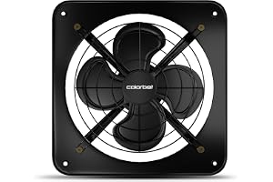 Colorbot Exoz BLDC Metal Exhaust Fan 300mm (12 inches) for Kitchen | 12W | Energy Efficient | Easy Installation | 100% Copper Motor | 3 Years Warranty (Charcoal Black)