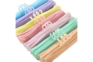 PHIOMUUE 400 pcs Pipe Cleaners for Craft 30mm Long Crafting Pipe Cleaners-7 Macaron Colors Chenille Wire Flexible Pipe cleaners for DIY Craft- Ultra-dense Pipe Cleaners for Kids DIY (Macaron Colors：400pcs)