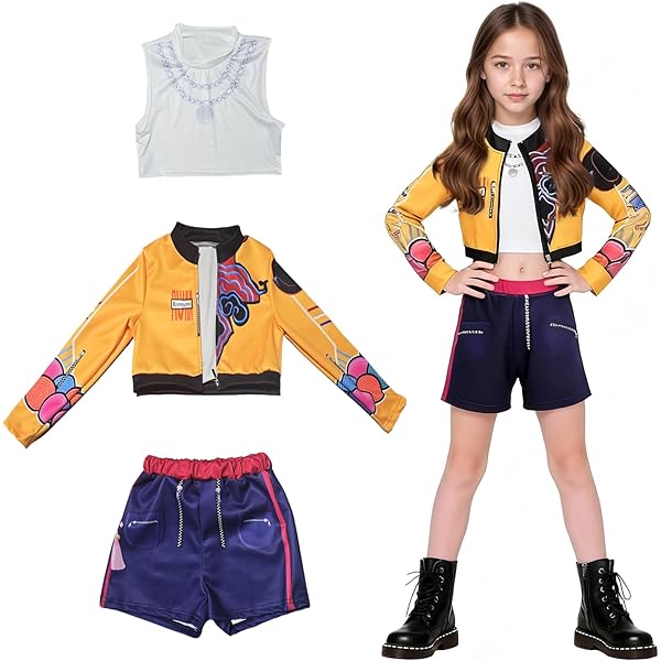 Costume De Cosplay Rumi Kpop Demon Hunter - Pour Femme Et Fille - Pour Halloween Et Cosplay - De 4 à 12 à 15 Ans (150