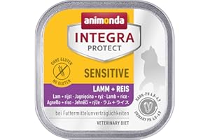 animonda Integra Protect Katze Sensitive, Diät Katzenfutter, Nassfutter bei Futtermittelallergie, mit Lamm + Reis, 16 x 100 g