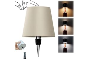 AIMARS Wireless Bottle Lamp, 3 Color Stepless Dimming Wine Bottle Lamp, LED Rechargeable Touch Control Wireless Bottle Lampshade for Bedroom, Restaurant, Bar (Apricot, 1-Pack)