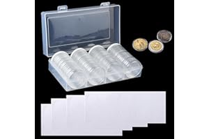 Yunyige Capsules Pieces de Monnaie,60 Rangement Pieces de Monnaie,40mm Rangements pour Pièces de Monnaie,Rangement Monnaie de Paris