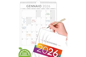 IL CALENDARIO POSITIVO Calendario 2026 da Muro e Tavolo | Planner Mensile 12 mesi | da Appendere | Formato A4 VERTICALE - 21x30 cm | Gennaio 2026 – Dicembre 2026