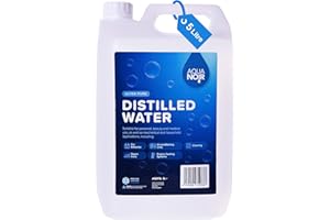 AQUANOIR Distilled Water 5L | Ideal Distilled Water for Steam Irons, CPAP Machine, Car Batteries and Plants | Made in UK