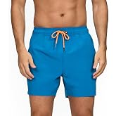 Aisprts Men's Swimming Shorts with Zip Pockets Swimming Water Repellent Quick Dry Shorts Men with Mesh Lining and Drawstring