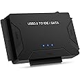 POSUGEAR Adaptateur USB 3.0 vers Dsique Dur IDE/SATA, Adaptateur USB Disque Dur Interne pour 2.5"/ 3.5" SATA HDD/SSD et IDE d