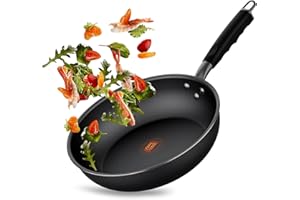 PARIS RHÔNE Non Stick Frying Pan 28cm，Frying pan Induction with Thermal Indicator, Non Stick Omelet Pans Suitable for All Types of cookers, PFOA-Free