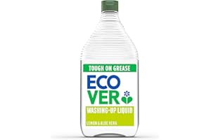 Ecover Washing Up Liquid, Washing Up Soap, Tough on Grease and Grime, Fresh Lemon & Aloe Scent, 1 x 950ml
