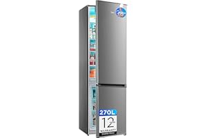 Midea Frigorifico Combi No Frost | 55 cm ancho x 180 cm | Inox | 270L de Capacidad - Nevera Libre Instalación con Congelador Vertical - Refrigerador de Bajo Consumo con Sistema Multi Air Flow