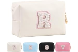 Tolmaiertu Personalized Makeup Bag,Waterproof Travel Makeup Pouch Cosmetic Bag Birthday Gift for Women Mom，Bride Bridesmaid Cosmetic Bag A-Z