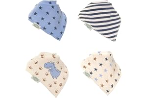 Ziggle - Bandana Dribble Bibs - Cotton Front Baby Bibs Newborn to 24 Months - Newborn Baby Gifts - Baby Bibs For Comfortable Kids - My First Christmas