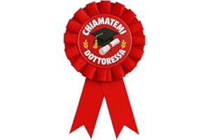DFPRIME Coccarda Laurea “Chiamatemi Dottoressa” – Rosetta Rossa con Fiocco – Gadget Laurea Donna – Spilla Divertente per Neolaureate – Idea Regalo Simpatica per Festa di Laurea
