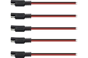PNGKNYOCN Câble de connecteur SAE 12V 14 AWG 15 cm SAE 2 broches Connecteur rapide Connecteur rapide Déconnexion Câble d'extension de voiture SAE pour motos, voitures, tracteurs (lot de 5)
