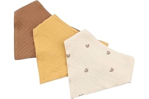 Organic Cotton Muslin Dribble Bandana Style Bibs by Aloonii (3 pack)
