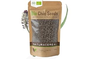 ‎NATURACEREAL Chia Samen Bio 1 kg – Naturacereal® Bio Chiasamen – Vegan, glutenfrei & ballaststoffreich – Hochwertiges Superfood mit Omega-3 & pflanzlichem Protein – perfekt für Smoothies, Müsli & Backen