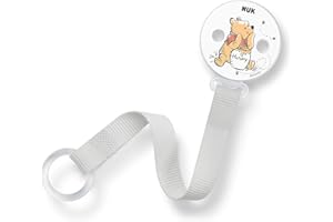 NUK Disney Winnie the Pooh - Cinta para chupete y clip | Para todos los chupetes con y sin anillo, resistente e irrompible, 1 unidad