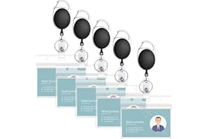 XINGSKY Badge holder, Porta Badge Retrattili, Badge Rigido, Retrattile Bobina Clip ID Badge Portabiglietti, Portachiavi Allungabile, per Affari, Esposizione e Ufficio