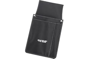 HMF Borsa da Cameriere professionale, Holster da cintura porta Portafoglio | 14 x 26 x 5,5 cm | Nero
