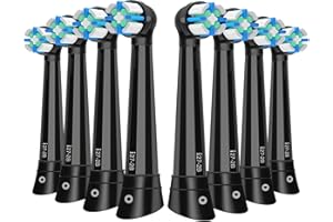 LOKOBATII 8PCS iO Series Toothbrush Heads Compatible with Oral B iO 2/3/4/5/6/7/8/9/10,Gentle Gum Care & Deep Cleaning Toothbrush Heads Compatible with Oral B Series Electric Toothbrush,Black