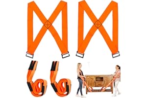 TUNDWHITE Sangles de Déménagement, 2 Pièces Sangle de Levage Demenagement, Réglable Sangles de Transport,Ergonomique Sangles Déménagement Transport,Sangles de Levage de Meubles,pour Meubles,Appareils Ménagers