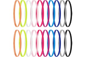 LUSOFIE 20 Stück Haarband Sport Jungs Haarbänder Kinder Dünn Antirutsch Elastische Stirnband Kinder Jungen Stirnbänder für Fußball Yoga Laufen(10 Farben)