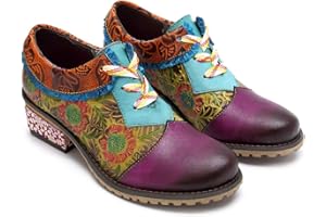 CrazycatZ Women Leather Oxford Shoes Leather Pumps Patchwork Dressing Shoes