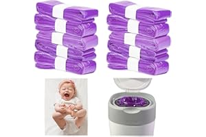 BD-HEREGO 10 Pezzi Ricarica Mangiapannolini, Sacchetti Mangiapannolini,Compatibile Con Tommee Tippee, Tutti i Tipi Di Ricariche (Viola)