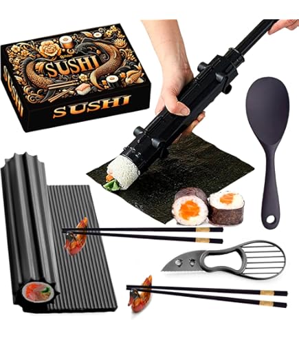 Kit Sushi Fai Da Te VicBou - Stampi E Tappetino Per Rotolare Sushi A Casa - Foto 6