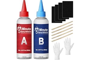 LAMXIN 5 Minute Epoxy Glue 250ml, Tough Durable Heat-Resistant Epoxy Resin Glue, Quick Cure Clear 2 Part Epoxi Adhesives for Metal, Wood, Tile, Most Plastics & More