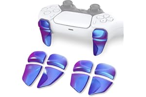 PlayVital 2 Paar Erweiterung Trigger Schultertasten kompatibel mit ps5 Controller, Adjusters für PS Portal Remote Player, Spiel Verbesserung Adjuster Tasten Knöpfe für PS5 Edge Controller-Lila Blau