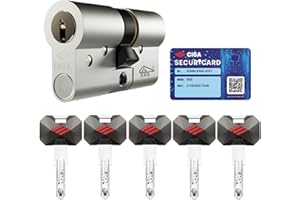 CISA - Cilindro Europeo di Sicurezza RS5 10R3M11701200C5 - Cilindro con 5 File Di Perni Radiali - 5 Chiavi A Duplica Digitale Protetta - Dimensioni 50/30