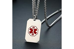 HCMA Nouveau Or Argent Couleur Gravure Colliers d'alerte médicale pour Femmes Hommes Titane Acier Chien étiquette pendentifs Collier