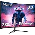 Z-Edge 27 Inch Curved Gaming Monitor 280Hz (DP) 240Hz (HDMI) 1ms MPRT Full HD 1080P 16:9 VA Panel, 350cd/m² Brightness, Ultra-Thin Bezel, FreeSync, HDMI 2.0 & DisplayPort 1.2, Black [Upgrade Version]