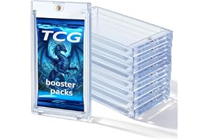 Wigearss 10-pack enkla magnetiska boosterpaketsfodral, akrylfodral för boosterpaket med UV-skydd, klart hårdskal TCG-displayf