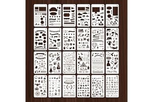 HLIWS Painting Templates-24 Pcs Reusable Painting Template Stencils,Scrapbooking Stencils,for journaling,Scrapbooking,Card Making,DIY Art Creations