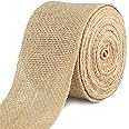 jijAcraft Hessian Ribbon, 10M Natural Burlap Ribbon Roll, Brown Jute Ribbon for Christmas, Crafts, Gift Wrapping, Bows, Rustic Wedding Decorations (8CM)