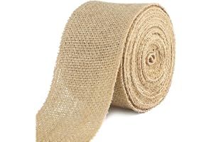 jijAcraft 8CM Hessian Ribbon Roll, 10M Natural Burlap Roll, Thick Brown Jute Ribbon for Gift Wrapping, Crafts, Bows, Florist, Rustic Wedding, Christmas Decorations