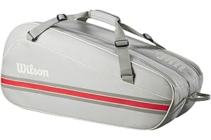 Wilson Borsa Team Pack 6, Con Ampia Tasca Per Accessori e Tracolla Regolabile, Offre una Protezione Completa Per La Racchetta, Colore: Avena