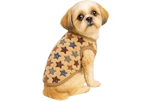 KUTKUT flannel Puppy Clothes for Small Dog & Cat Boy Girl Winter Warm Cute Pattern Sweaters for Shihtzu,Papillon,Pekingese,Cats Male Female (Size: XL,Chest: 50cm,Back Length: 40cm),Brown,1 count